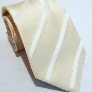 Sean John Fine Tailoring Silk Cream Striped Tie